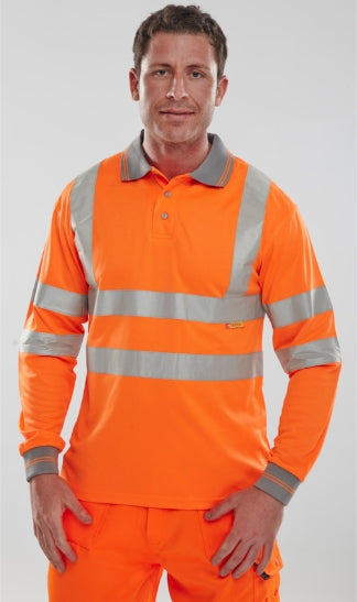 Unisex Long Sleeve Hi-Vis Polo Shirt