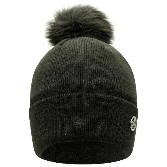Women's Bejewel Faux Fur Bobble Hat