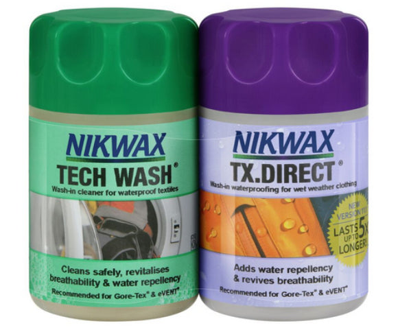 NIKWAX TWIN PACK TECH WASH + TX DIRECT WASH IN 300ML 24
