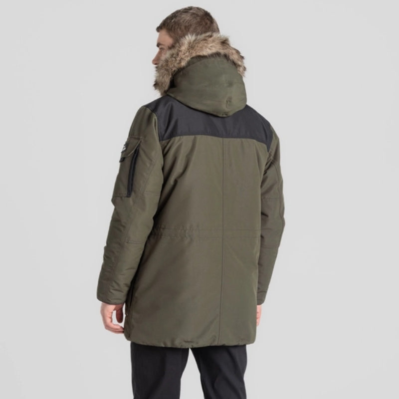 Men's Bishorn Parka Jacket - Woodland Green / Black