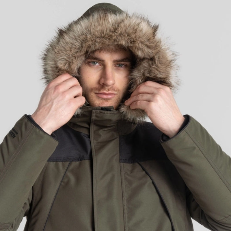 Men's Bishorn Parka Jacket - Woodland Green / Black