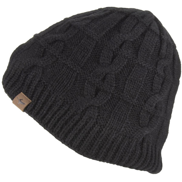 Blakeney Waterproof Cold Weather Cable Knit Beanie - Black