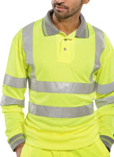 Unisex Long Sleeve Hi-Vis Polo Shirt