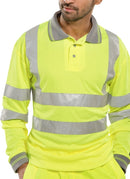 Unisex Long Sleeve Hi-Vis Polo Shirt