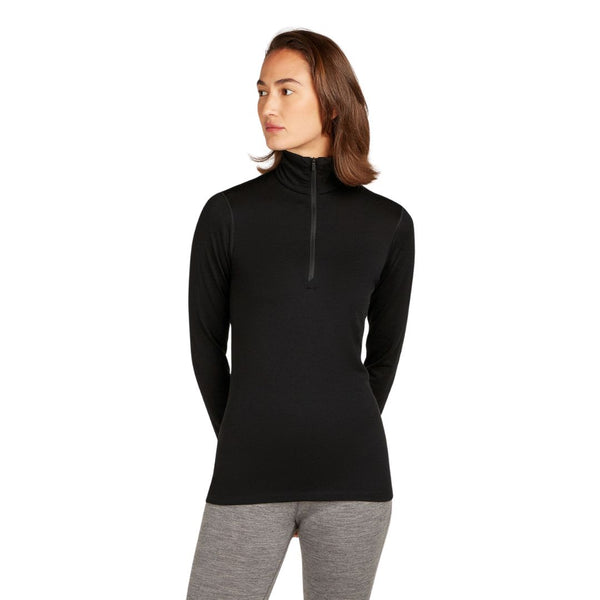 Women's Merino 200 Oasis Long Sleeve Half Zip Thermal Top - Black