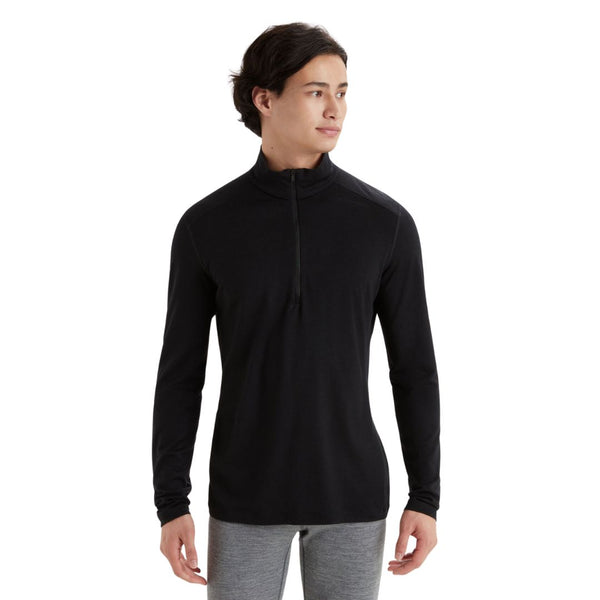 Men's Merino 200 Oasis Long Sleeve Half Zip Thermal Top - Black