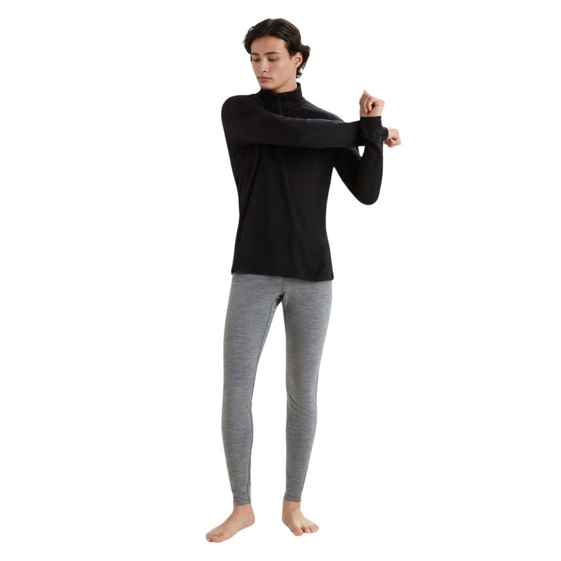 Men's Merino 200 Oasis Long Sleeve Half Zip Thermal Top - Black