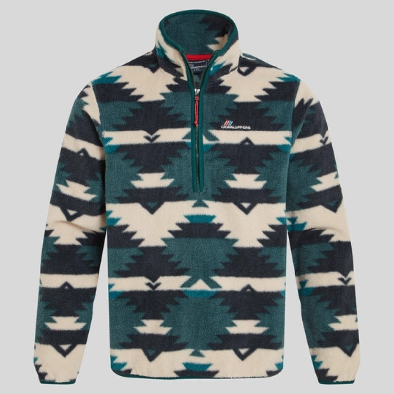 Men's Tatton II Half Zip Fleece - Dark Viridian Print