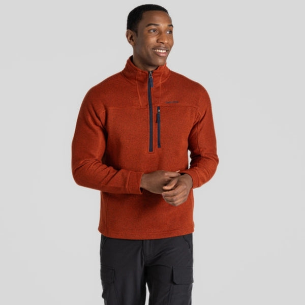 Men's Torney Half Zip Fleece - Carnelian Orange Marl