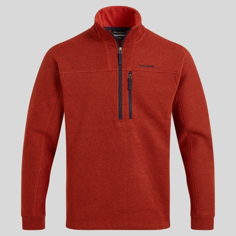 Men's Torney Half Zip Fleece - Carnelian Orange Marl