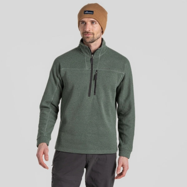 Men's Torney Half Zip Fleece - Laurel Green Marl