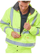 Unisex Hi-Vis Fleece Lined Bomber Jacket