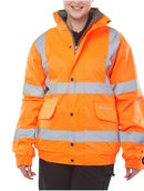 Unisex Hi-Vis Fleece Lined Bomber Jacket
