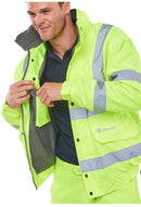 Unisex Hi-Vis Fleece Lined Bomber Jacket