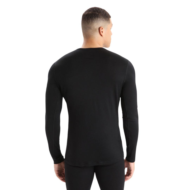 Men's Merino 200 Oasis Long Sleeve Crewe Thermal Top - Black