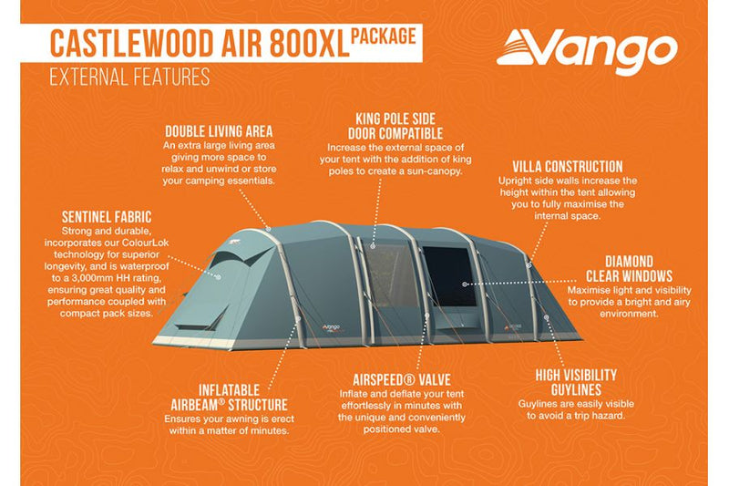 Vango Castlewood Air 800XL Package - INCLUDES FREE FOOTPRINT