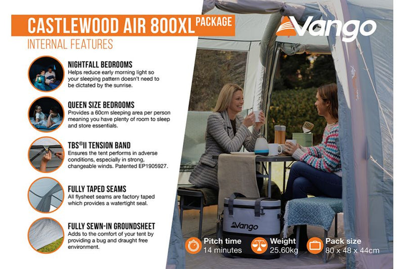 Vango Castlewood Air 800XL Package - INCLUDES FREE FOOTPRINT