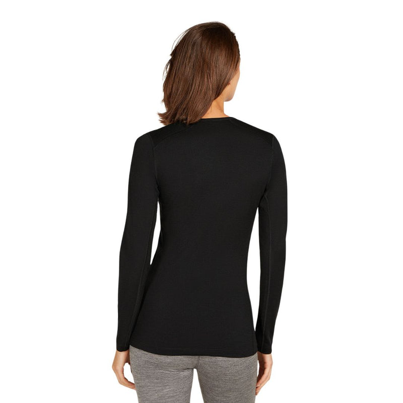 Women's Merino 200 Oasis Long Sleeve Crewe Thermal Top - Black