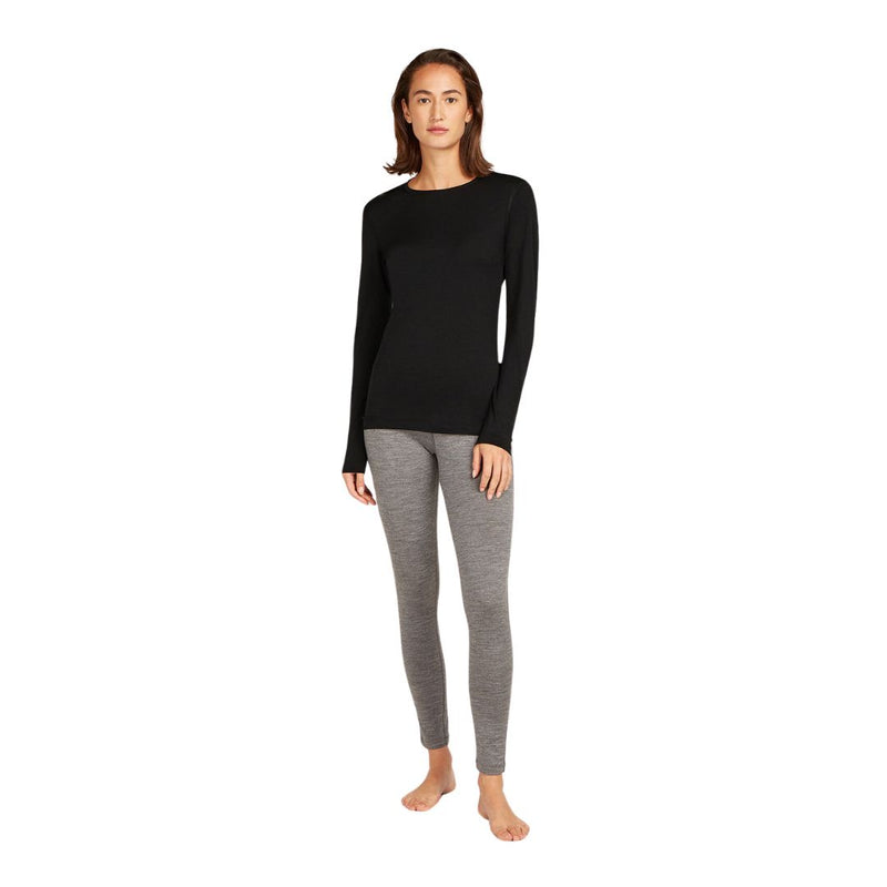 Women's Merino 200 Oasis Long Sleeve Crewe Thermal Top - Black