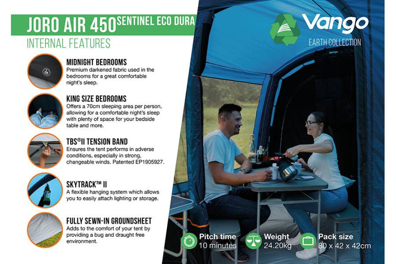 Vango Joro Air 450 Sentinel Eco Dura Package -INCLUDES FREE CARPET AND FOOTPRINT