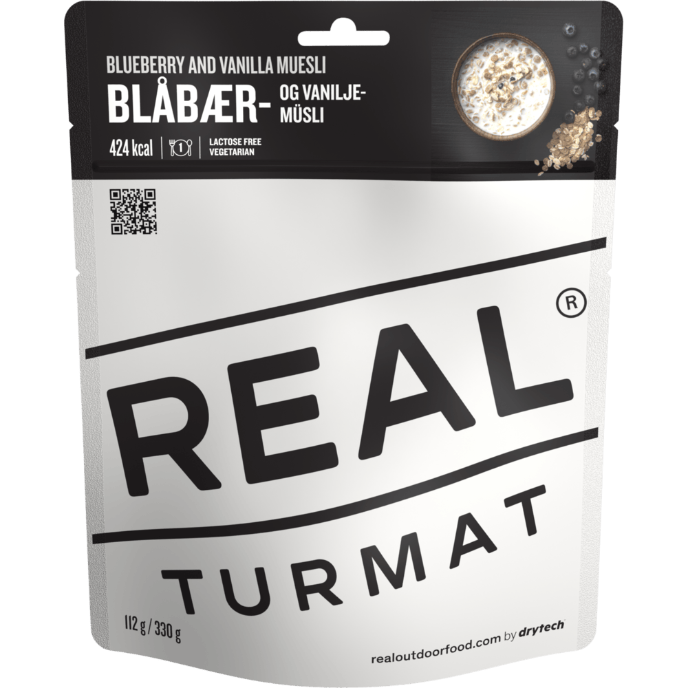 Real Turmat Blueberry and Vanilla Muesli pouch